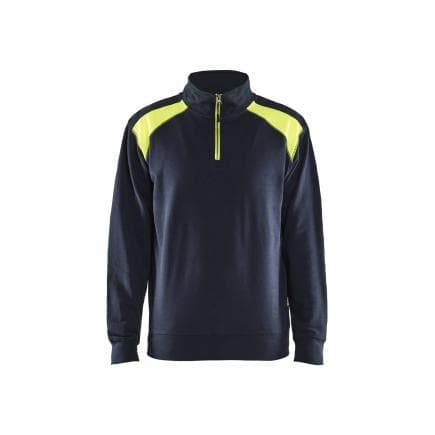 BLAKLADER 335311588633XL - Sweat camionneur Bleu marine foncé/Jaune fluo