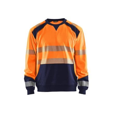 BLAKLADER 354125285389XXL - Sweat haute-visibilité Orange/Marine
