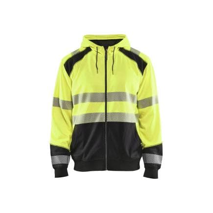 BLAKLADER 354625283399XL - Sweat zippé à capuche haute-visibilité Jaune/Noir