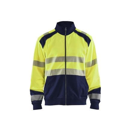BLAKLADER 355825283389M - Sweat zippé haute-visibilité Jaune/Marine
