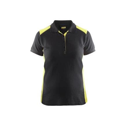 BLAKLADER 339010509933L - Polo femme Noir/Jaune