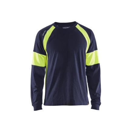 BLAKLADER 3520103088334XL - T-shirt manches longues Marine/Jaune