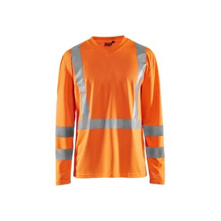 BLAKLADER 338310115300XXL - T-shirt manches longues col V haute visibilité anti-UV anti-odeur Orange