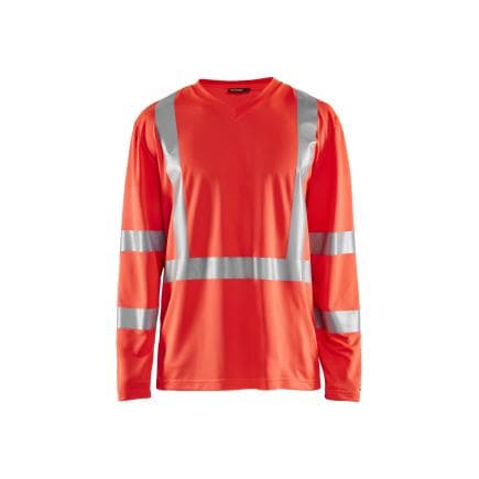 BLAKLADER 338310115500M - T-shirt manches longues col V haute visibilité anti-UV anti-odeur Rouge