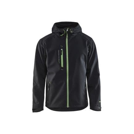 BLAKLADER 494925179942XXL - Veste Softshell à capuche Noir/Vert