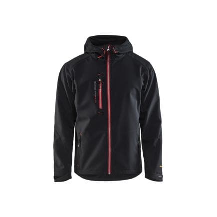 BLAKLADER 494925179956L - Veste Softshell à capuche Noir/Rouge