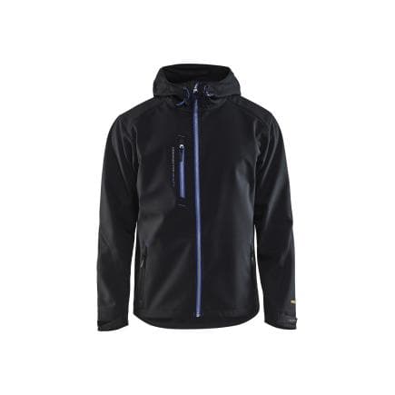 BLAKLADER 494925179985L - Veste Softshell à capuche Noir/Bleu roi