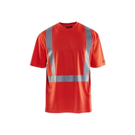 BLAKLADER 338210115500XL - T-shirt col V haute-visibilité anti-UV anti-odeur Rouge