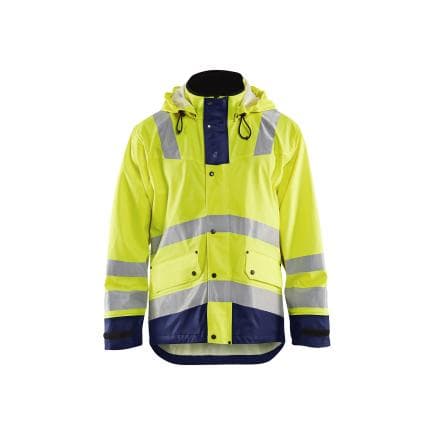 BLAKLADER 430220033389M - Veste de pluie Hi Vis Level 2 Jaune/Marine