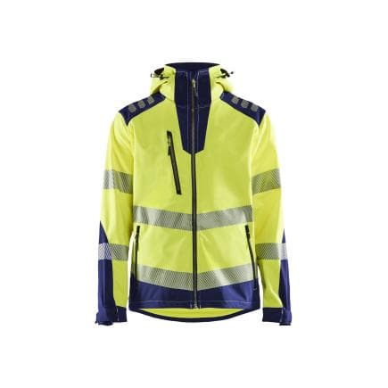BLAKLADER 449125133389XXL - Veste Softshell haute-visibilité Jaune/Marine