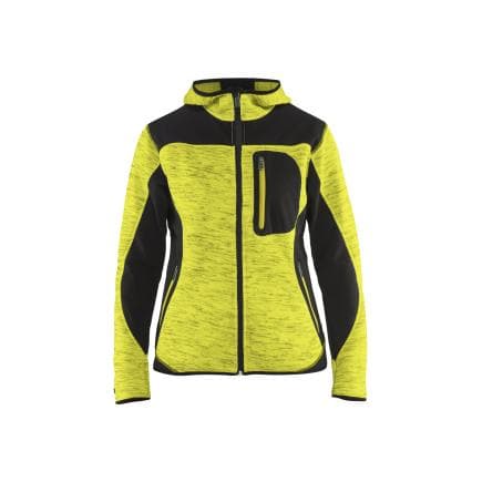BLAKLADER 493121173399XXXL - Veste tricotée à capuche femme Jaune/Noir