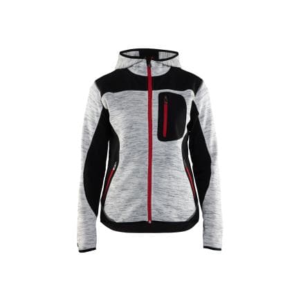 BLAKLADER 493121179099S - Veste tricotée à capuche femme Gris chiné/Noir