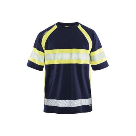 BLAKLADER 3337105189336XL - T-shirt haute-visibilité anti-UV Marine/Jaune