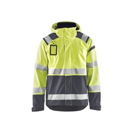 BLAKLADER 4987198733966XL - Veste hardshell stretch 2D haute-visibilité Jaune/Gris moyen