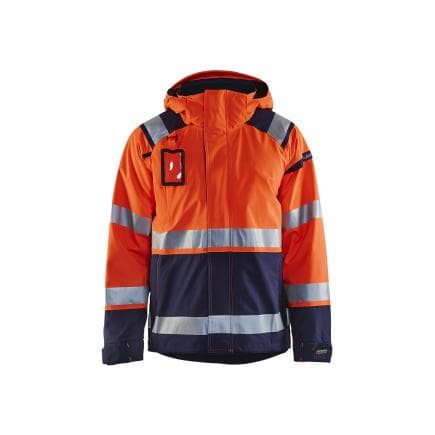 BLAKLADER 498719875389L - Veste hardshell stretch 2D haute-visibilité Orange/Marine