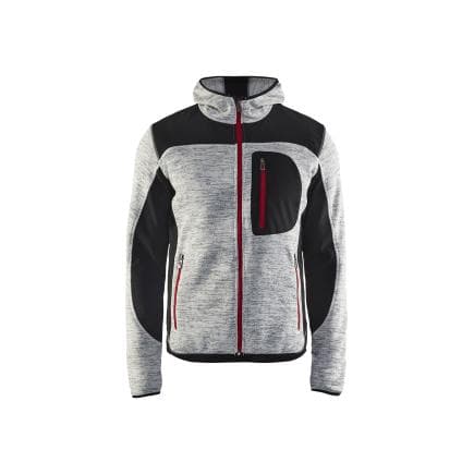 BLAKLADER 493021179099XL - Veste tricotée à capuche Gris chiné/Noir
