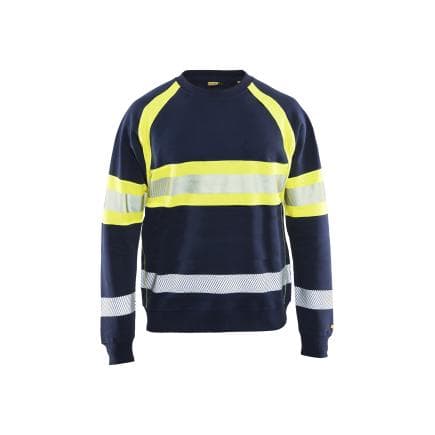 BLAKLADER 335911588933XL - Sweat haute-visibilité Marine/Jaune