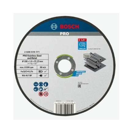 BOSCH 2608619771 - Disque de coupe droit Standard pour Inox 180 x 1,6 x 22,23 mm