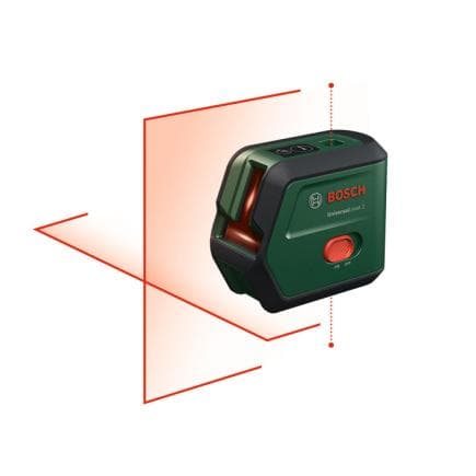 BOSCH 0603663F00 - UniversalLevel 2 - Niveau laser multifonction avec deux faisceaux perpendiculaires pour les carrés et la fonction de ligne à plomb