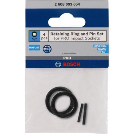 BOSCH 2608003064 - Anneau et ensemble de broches de retenue pour la prise PRO Impact 1/4" (4 pièces). (multipack)