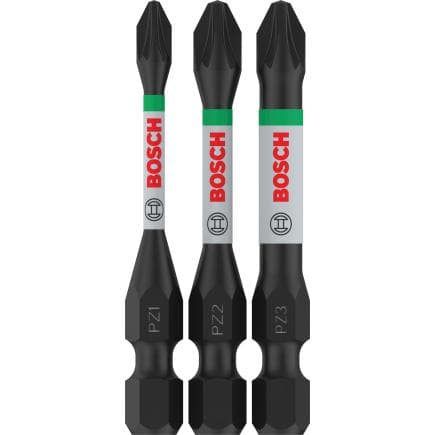 BOSCH 2608521U57 - Ensemble de fraises PRO Pozidriv pour tournevis à choc (3 pièces) (multipack)