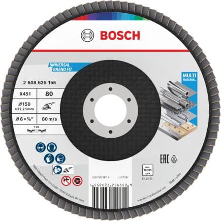 BOSCH 2608626134 - Plateau à lamelles X451 80-120 (15 pcs.)