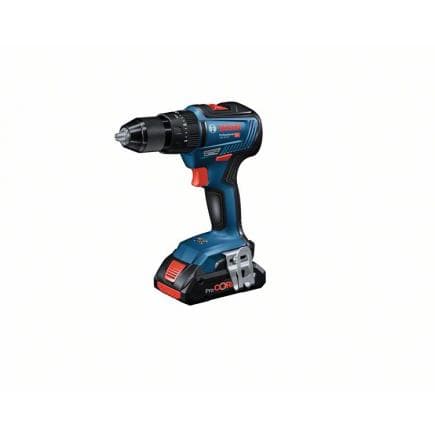 BOSCH 06019H530A - GSB 18V-55 - Perceuse sans fil 18V en coffret avec 2 batteries 4Ah, chargeur et accessoires, 0 - 460 / 0 - 1.800 rpm, ø vis...