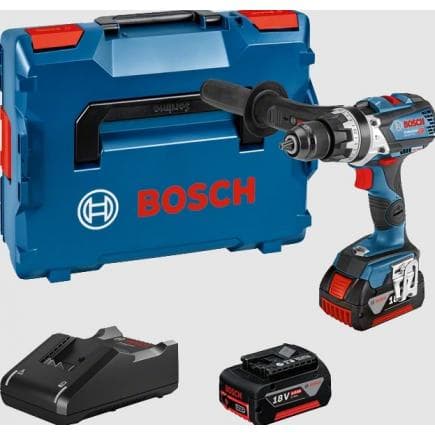 BOSCH 06019G030D - GSB 18V-110 C - Perceuse sans fil 18V en coffret avec 2 batteries 5Ah et chargeur, 0 - 480 / 0 - 2.100 rpm, ø vis max. 12 mm
