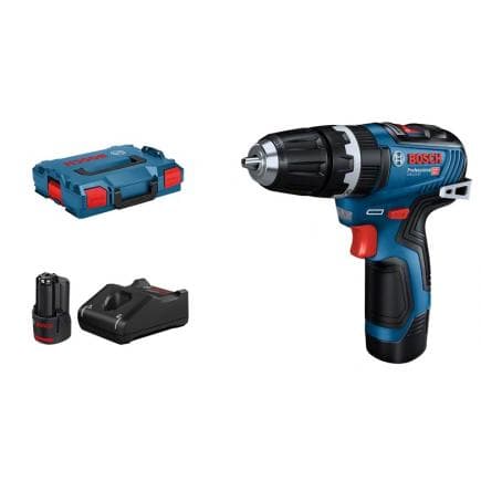 BOSCH 06019J9000 - GSB 12V-35 - Perceuse sans fil 12V en coffret avec 2 batteries 3Ah et chargeur, 0 - 460 / 0 - 1.750 rpm, ø vis max. 82 mm