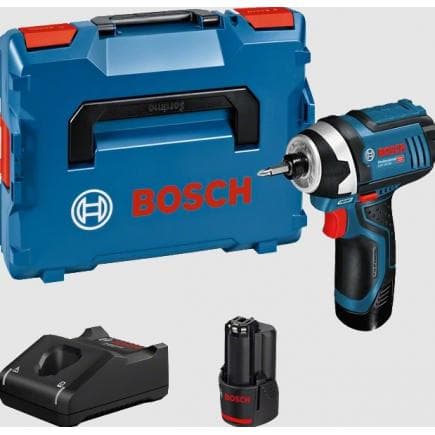 BOSCH 06019A6977 - GDR 12V-105 - Visseuse à chocs 12 V 105 Nm en coffret avec 2 batteries 2Ah et chargeur
