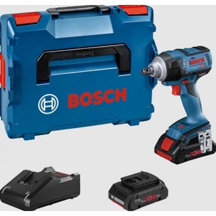 BOSCH 06019D8202 - GDS 18V-300 - Visseuse à chocs 18 V 300 Nm en mallette avec 2 batteries 4Ah et chargeur