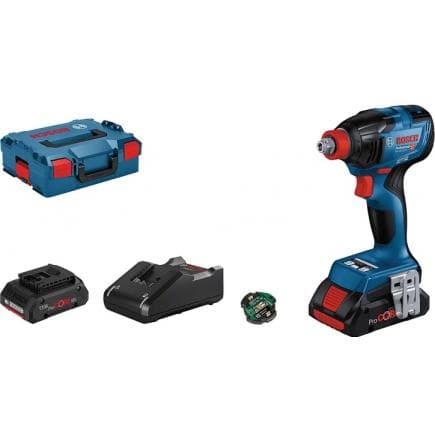 BOSCH 06019J0203 - GDX 18V-210 C - Visseuse à chocs 18 V 210 Nm en mallette avec 2 batteries 4Ah, chargeur et module Bluetooth