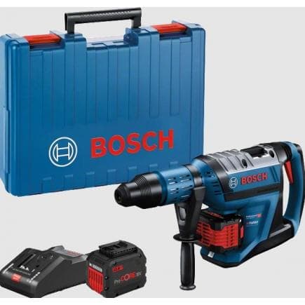 BOSCH 0611913002 - GBH 18V-45 C - BITURBO SDS-Max Marteau perforateur sans fil 18V 12,5 J en coffret avec 2 batteries 12Ah et chargeur