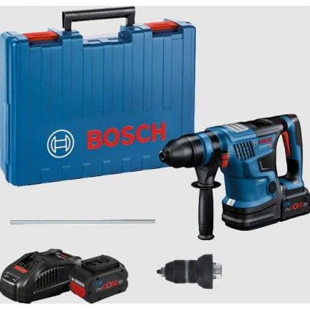BOSCH 0611914002 - GBH 18V-34 CF - BITURBO SDS-Plus Marteau perforateur sans fil 18V 5,8 J en coffret avec 2 batteries 8Ah, chargeur et module...