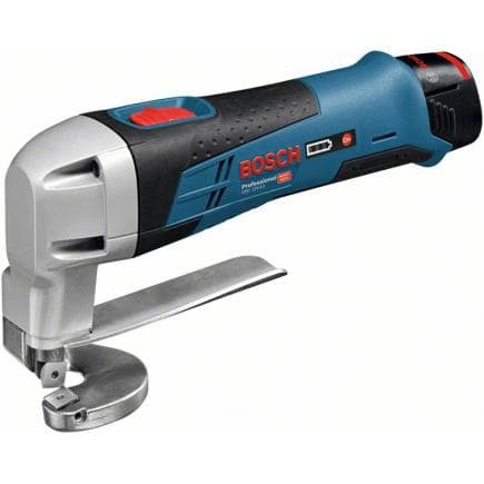 BOSCH 0601926108 - GSC 12V-13 - Cisaille à métaux 12 V 3.600 rpm en coffret avec 2 batteries 2Ah et chargeur