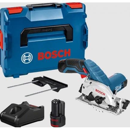 BOSCH 06016A1005 - GKS 12V-26 - Scie circulaire sans fil 12 V 85 mm 1.400 rpm en coffret avec 2 piles 3Ah et chargeur
