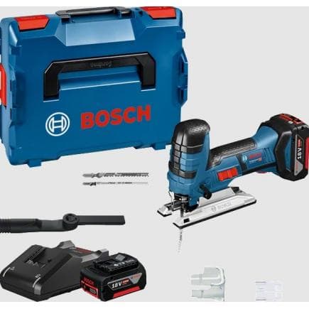 BOSCH 06015A5107 - GST 18V-LI S - Scie sauteuse sans fil 18 V 550 - 2.700 tr/min en coffret avec 2 batteries 4Ah et chargeur