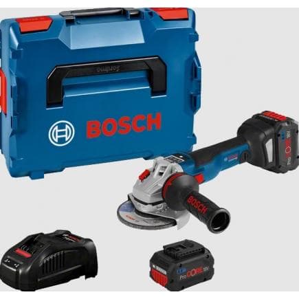 BOSCH 06019G340H - GWS 18V-10 SC - Meuleuse d'angle sans fil 18 V 4.500 - 9.000 tr/min en coffret avec 2 batteries 8Ah et chargeur