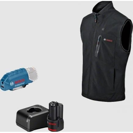 BOSCH 06188000G8 - GHV 12+18V XA - Gilet chauffant 12V noir avec batterie et chargeur