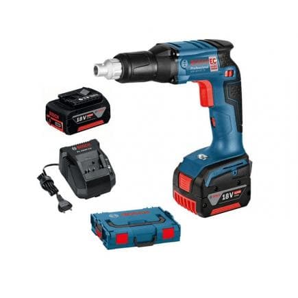 BOSCH 06019C8006 - GSR 18 V-EC TE - Visseuse à sec sans fil 18 V 0 - 4.200 rpm, ø vis max. 4,2 mm en coffret avec 2 batteries 5.0Ah et chargeur