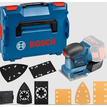 BOSCH 06019D0202 - GSS 18V-10 - Ponceuse orbitale sans fil 18 V 101x113 mm en coffret avec accessoires sans batterie