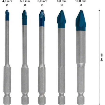 BOSCH 2608900597 - Jeu de forets Expert HEX-9 HardCeramic (5 pièces)