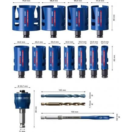 BOSCH 2608900489 - Jeu de scies cloches pour matériaux de construction Expert (15 pièces)