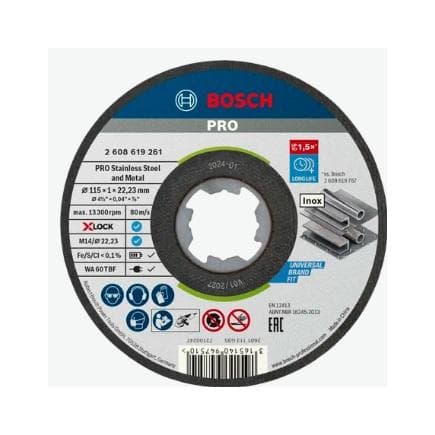 BOSCH 2608619261 - Roue à découper X-LOCK ''Standard pour Inox''.