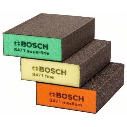 BOSCH 2609256F16 - Eponges abrasives pour profils 97x69x26mm (3 pcs.)