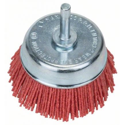BOSCH 2609256525 - Brosse boisseau métallique en nylon avec abrasif corindon ø75mm