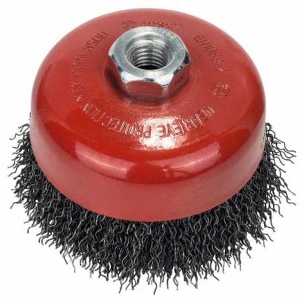 BOSCH 2609256502 - Brosse boisseau pour meuleuses d'angle et axiales avec fil ondulé M14 ø100mm