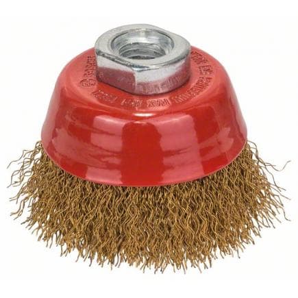 BOSCH 1608614020 - Brosse tasse avec fil ondulé ø70mm avec revêtement en laiton