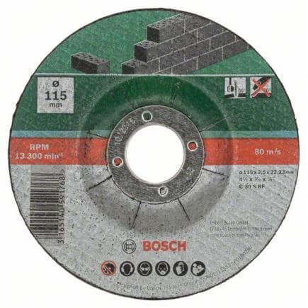 BOSCH 2609256334 - Jeu de disques à découper avec centre déprimé pour la pierre (5 pièces)