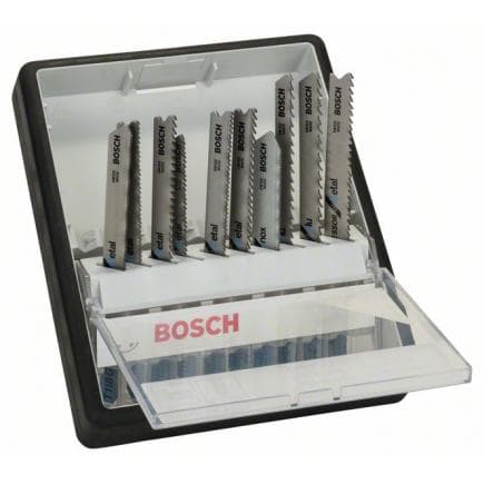 BOSCH 2607010541 - Jeu de lames de scie sauteuse ''Robust Line'', variété de métal avec tige en T (10 pcs.)